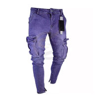 Kargo cepler stilleri erkek kot pantolon yeni tasarım erkekler düz gevşek Fit kot pantolon