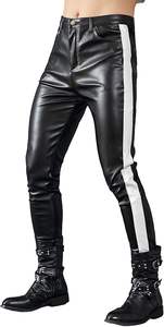 Pantalon Homme Adulte Décontracté Coupe Droite Vintage Enduit de Cire avec Taille Mi-Haute Non Tissé Léger et Respirant - Product Image 6