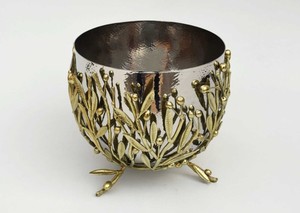 Cuenco decorativo para decoración del hogar con interior dorado, centro de mesa de estilo Art Deco japonés - Product Image 4