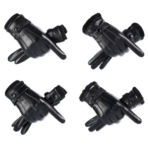 ถุงมือขี่ม้า ขี่จักรยาน หนังแท้ คุณภาพดีที่สุด สำหรับผู้ชาย ผู้หญิง และเด็ก ขายส่ง สีดำ - Product Image 4