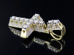 จี้เพชรโมอิสชุบเคลือบสีเงินและ S925สีทองแบบสั่งทำสำหรับผู้ชาย - Product Image 2