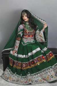 Wholesale Casual Fashion Vintage Clothing Afghani Dresses Hot Selling Maxi Length Flared 2 Piece Embroidered Frock & Dupatta Set - Product Image 3