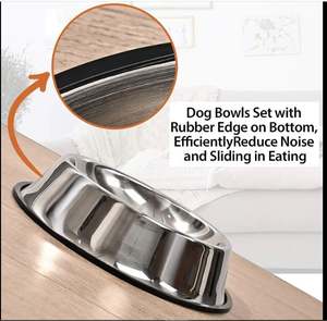 Wholesale Pet Product Supplies Anti Slip Bottom <b>Portable</b> Stainless Steel <b>Dog</b> Feeding <b>Bowl</b> Water Food Feeder Custom Logo Print - Product Image 2
