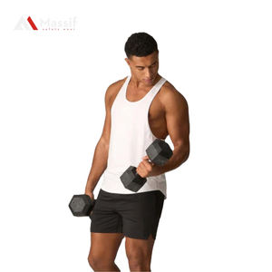 100% Cotton Gym Fitness Breathable Ribbed Absorb Sweat Wife Beater <b>Men's</b> Tank Tops <b>Men</b> - Product Image 1