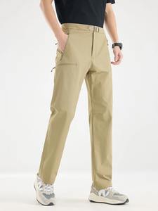 Pantalon de golf décontracté à coupe étroite pour homme, 4 poches zippées, séchage rapide, pantalon cargo de marche en nylon étiré en coton léger pour l'extérieur - Product Image 3