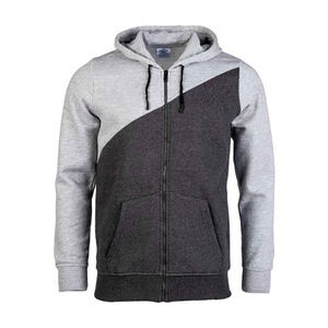 Sweat à capuche pull bleu gris chiné de haute qualité pour hommes fermeture éclair complète confortable avec taille personnalisable et impression couleur du logo - Product Image 6