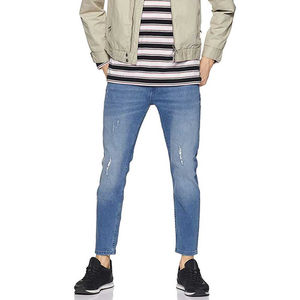 2024 nouvelle mode ajusté élégant hommes pantalons bleu couleur cheville longueur été porter des pantalons hommes Denim pantalon OEM ODM entretenu - Product Image 6