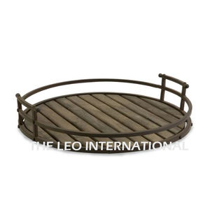 Matériel en bois forme ronde plateau de service alimentaire Style fantaisie Look moderne vente chaude plateau décoratif pour la maison de la plus haute qualité - Product Image 2