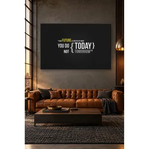 Impresión en lienzo motivacional sobre fondo negro de Fida con cita 'Future Today' - Product Image 4