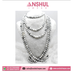 Howlite 8mm Round <b>Beads</b> <b>Crystal</b> Lampwork & Glass Loose <b>Beads</b> From India for Bulk Buyers - Product Image 2