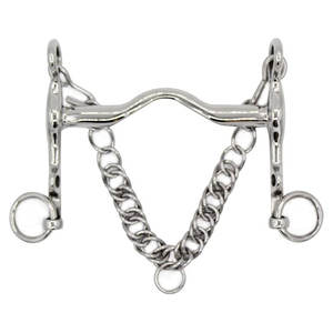 Broca de tachuela de caballo de acero inoxidable Premium con cadena Boca de puerto bajo y entrenamiento de control de rodillo de boca de masticación - Product Image 1