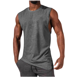 Camiseta sin mangas informal para correr de verano para hombre, 100% algodón, nueva moda de estilo callejero, Top de punto transpirable, ropa deportiva sublimada - Product Image 6