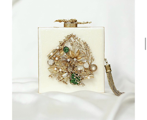 Bolso de mano de nácar de lujo de alta calidad, último diseño con patrón de piedra para bodas, hecho en latón con diamantes de imitación, precio barato - Product Image 3