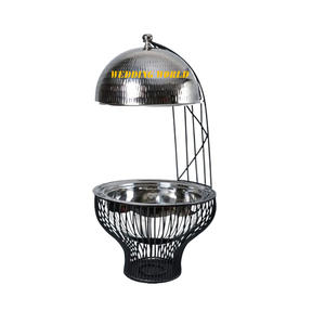 Ensemble de trois casseroles en nacre Design traditionnel Casserole faite à la main Taille personnalisée Vaisselle décorative Chauffe-aliments en métal - Product Image 3