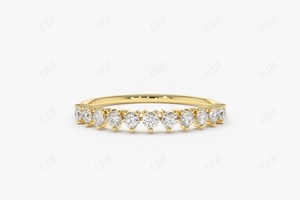 Anillo de boda de diamante 4K oro diamante anillo de boda mujeres boda anillo apilable 14K anillos de oro amarillo fabricante al por mayor - Product Image 2