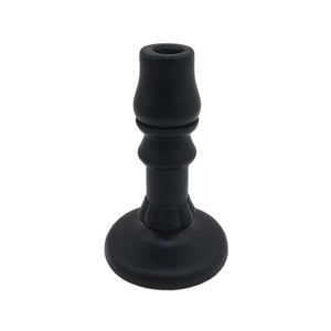 Bougeoir en bois de couleur naturelle pour la décoration intérieure Pièce maîtresse de table en bois et métal ivoire Design moderne - Product Image 4