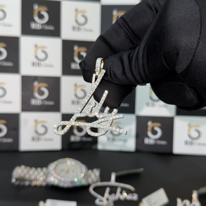 Pendentif Hip Hop unisexe en or plaqué 14 carats de style glacé, certifié IGI, diamant taille brillant VVS, cadeau pour les occasions - Product Image 1