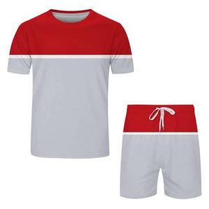 Ropa de hombre Camiseta y pantalones cortos Conjuntos gemelos Ropa deportiva Jogging Fitness Wear Conjuntos gemelos de verano Conjuntos de hombres 100% Algodón Bloque Color - Product Image 3