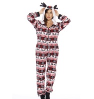 Pyjama Combinaison Femme Personnalisé en Polaire avec Impression par Transfert Thermique, Respirant, 100% Coton avec Rabat Arrière