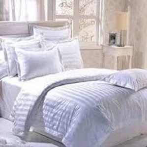 Primum glaçure rayé Design coton drap de lit 130 GSM non tissé doux respirant tissu pour la maison hôtel hôpital utilisation - Product Image 1