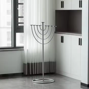 Menorah 9 Branche Menorah Candélabre juif fait à la main Design authentique Terre Sainte Cadeaux Centre de table religieux par décor impex - Product Image 5