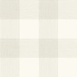 ME1524 Papier peint Peel & Stick Gris Blanc Motif Buffalo Check avec fil commun - Product Image 1