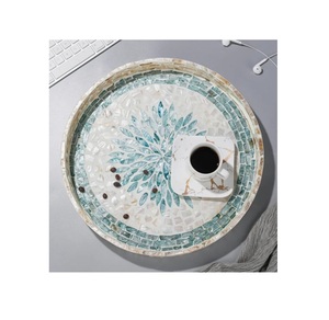 Platos para servir de chocolate para mesa, decoración para todos los eventos, bandejas para servir alimentos, bandeja de nácar, Bandejas para servir té y café - Product Image 1