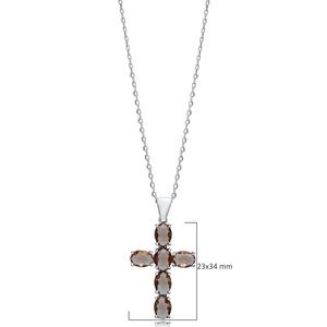 26x35 mm Pear <b>Cross</b> Design Sultanite Stone Charm <b>Necklace</b> 925 Sterling Silver Turkish Handmade Jewelry for Wholesale buyer - Product Image 2
