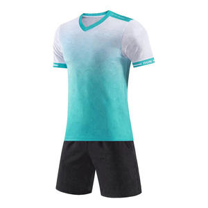 Uniforme de fútbol de tela sublimada de color verde alto para hombres y mujeres, camiseta de fútbol de secado rápido, logotipo personalizado para deportes juveniles Unisex para adultos - Product Image 2
