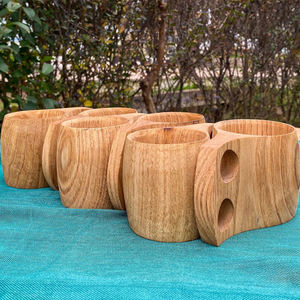 Tasses de service à thé et café en bois au dernier design unique Logo personnalisable en bois fini bois produit maison cuisine but déco - Product Image 2