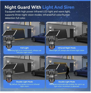 Cámara de Seguridad Panorámica Inalámbrica WiFi 4G QL29 QD19 <span class=keywords><strong>V380</strong></span>, Cámara de Vigilancia con Sensor de Tres Lentes, Energía Solar, <span class=keywords><strong>para</strong></span> Exteriores y Hogar - Product Image 5