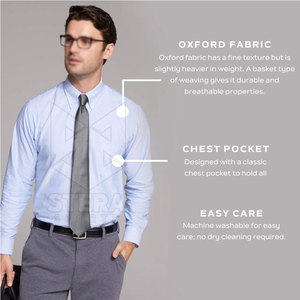 Chemise habillée de qualité supérieure pour hommes chemise habillée légère chemise habillée de couleur personnalisée tenue décontracté adulte - Product Image 3