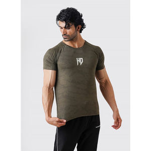 เสื้อยืดสำหรับผู้ชายเสื้อยืดผ้าฝ้ายออร์แกนิก250gsm กีฬายิมสั่งทำได้ - Product Image 4