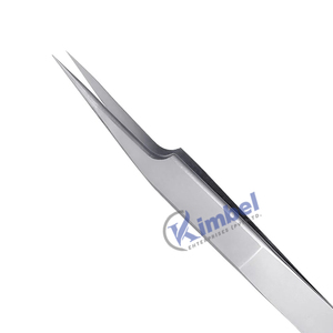 Pince à épiler droite d'extension de cils de type A en acier inoxydable de vente chaude qualité de salon avec pointe de fibre pour l'application de cils - Product Image 4