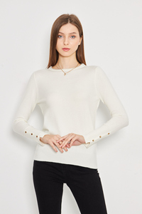 เสื้อถักแขนยาวคอลูกเรือสำหรับผู้หญิงเสื้อผ้าสำหรับฤดูใบไม้ร่วงและฤดูหนาว - Product Image 4