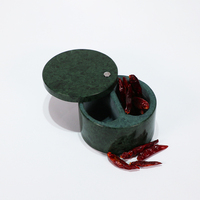 Pot de rangement en marbre vert, style moderne et minimaliste, organisateur de pierre de luxe, durable et haut de gamme, idéal pour les fêtes - Vente chaude