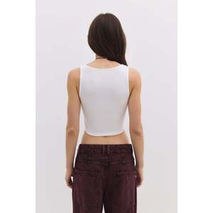 Débardeur à motifs avec détail corset et bretelles épaisses - Product Image 6