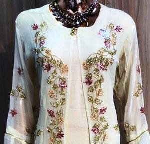 Modern Designer Unstitched Hand Embroidered Beautiful Premium <b>Out</b> Fit Suits Indian Fashion-Forward Traditional Salwar Kameez - Product Image 2