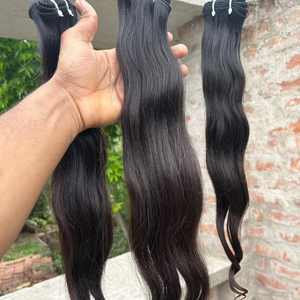 Extensions de cheveux humains vierges indiens authentiques de qualité supérieure Paquets de perruque naturels Vente en gros à la machine - Product Image 2