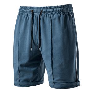 Short de sport d'été pour hommes, pantalon de sport d'été en coton avec taille élastique, vêtements anti-rides imprimés solides pour la course à pied - Product Image 1