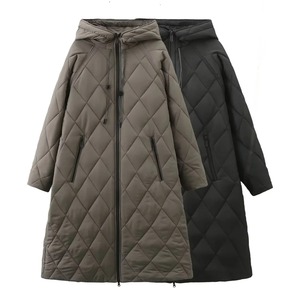 Otoño Invierno nuevo producto mujer nueva moda Casual bolsillo cremallera decoración abrigo de algodón con capucha - Product Image 1