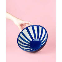 Costa Azul Bol à salade en céramique 1,5 L 21cm Grand ensemble ovale en grès poli avec émail et poterie Plat de service à manger élégant