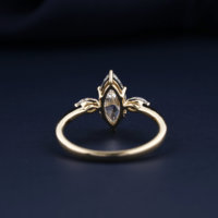 Bague de mariage classique en or blanc de haute qualité 1,0 carat, coupe marquise, trilogie trois pierres, diamant de laboratoire, cadeau de fiançailles