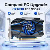 Carte graphique GT1030 2 Go DDR5 64 bits avec refroidissement par ventilateur / Prise en charge DVI 4K pour jeux sur ordinateur de bureau - Nouvelle