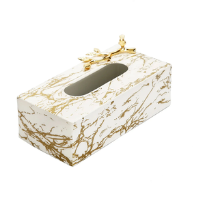 Cajas de pañuelos de diseño de mármol de lujo, caja de pañuelos con forro dorado de mármol, Decoración de mesa y cocina, superventas - Product Image 3