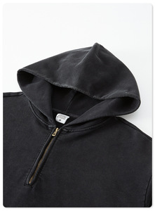 Fabricante de Sudaderas con Capucha Personalizadas, 440g, 100% Algodón, Cuello con Cremallera, Estilo Vintage Lavado, Sudaderas de Invierno para Hombre, Alta Calidad, Secado Rápido y Transpirables - Product Image 5