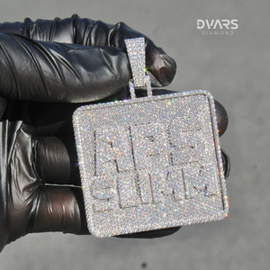 Colgante de Diamante Cultivado en Laboratorio VVS Personalizado con Cadena de Plata de Ley 925 Chapada en Oro, Estilo Clásico Unisex de Rapero - Product Image 4