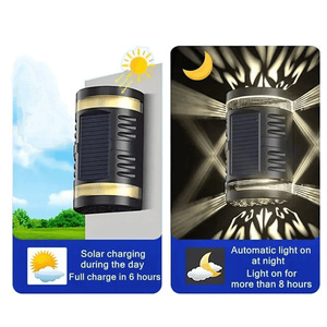 Lampe murale solaire d'extérieur pour jardin, cour, clôture décorative, éclairage ambiant haut et bas - Product Image 5