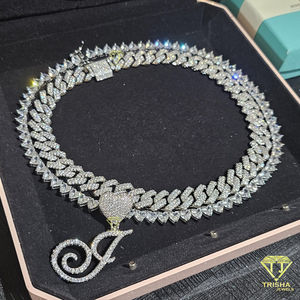 Colgante personalizado con letras de corazón y Plata de Ley 925 en VVS Lab Grown Diamonds Hip Hop Jewelry - Product Image 5