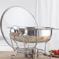 Plat de service rond au design simple pour réchauffer les aliments, ensemble de buffet en acier inoxydable avec couvercle en verre, équipement de restauration pour buffet